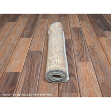 Load image into Gallery viewer, 1&#39;9&quot;x3&#39; Cerulean Blue, Anatolian Village Design, Turkish Knot, Zero Pile, Sheared Low, Hand Knotted, Pure Wool, Mat, Sample, Oriental Rug FWR12702