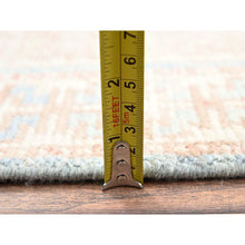 Load image into Gallery viewer, 1&#39;9&quot;x3&#39; Cerulean Blue, Anatolian Village Design, Turkish Knot, Zero Pile, Sheared Low, Hand Knotted, Pure Wool, Mat, Sample, Oriental Rug FWR12702