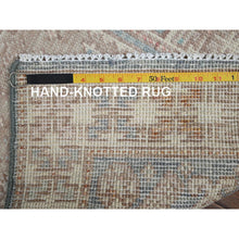 Load image into Gallery viewer, 1&#39;9&quot;x3&#39; Cerulean Blue, Anatolian Village Design, Turkish Knot, Zero Pile, Sheared Low, Hand Knotted, Pure Wool, Mat, Sample, Oriental Rug FWR12702