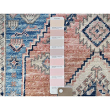 Load image into Gallery viewer, 4&#39;10&quot;x6&#39;9&quot; Peach Color, Turkish Knot, Zero Pile, Sheared Low, Anatolian Village Design, Hand Knotted, Pure Wool, Oriental Rug FWR12732
