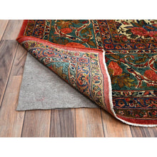 Load image into Gallery viewer, 10&#39;3&quot;x13&#39;5&quot; Lemon Icing with Alice Blue, Antique Persian Kashan, Flower and Fruit Design, Kork Wool with 300 KPSI, Full Pile, Soft and in Excellent Condition, Sides and Ends Professionally Secured, Oriental Rug FWR1278