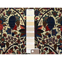 Load image into Gallery viewer, 10&#39;3&quot;x13&#39;5&quot; Lemon Icing with Alice Blue, Antique Persian Kashan, Flower and Fruit Design, Kork Wool with 300 KPSI, Full Pile, Soft and in Excellent Condition, Sides and Ends Professionally Secured, Oriental Rug FWR1278