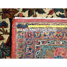 Load image into Gallery viewer, 10&#39;3&quot;x13&#39;5&quot; Lemon Icing With Alice Blue, Antique Persian Kashan, Flower And Fruit Design, Kork Wool With 300 Kpsi, Full Pile, Soft And In Excellent Condition, Sides And Ends Professionally  Secured, Oriental Rug FWR1278