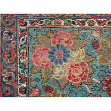 Load image into Gallery viewer, 10&#39;3&quot;x13&#39;5&quot; Lemon Icing With Alice Blue, Antique Persian Kashan, Flower And Fruit Design, Kork Wool With 300 Kpsi, Full Pile, Soft And In Excellent Condition, Sides And Ends Professionally  Secured, Oriental Rug FWR1278