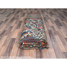 Load image into Gallery viewer, 10&#39;3&quot;x13&#39;5&quot; Lemon Icing With Alice Blue, Antique Persian Kashan, Flower And Fruit Design, Kork Wool With 300 Kpsi, Full Pile, Soft And In Excellent Condition, Sides And Ends Professionally  Secured, Oriental Rug FWR1278