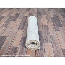 Load image into Gallery viewer, 2&#39;1&quot;x5&#39;10&quot; Papyrus White, Worn Down Fragment, Organic Wool Hand Knotted White Wash Old Persian Tabriz, Distressed Look and Sheared Low, Sides and Ends Secured, Oriental Runner Rug FWR1320