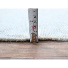 Load image into Gallery viewer, 2&#39;1&quot;x5&#39;10&quot; Papyrus White, Worn Down Fragment, Organic Wool Hand Knotted White Wash Old Persian Tabriz, Distressed Look and Sheared Low, Sides and Ends Secured, Oriental Runner Rug FWR1320