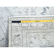 Load image into Gallery viewer, 2&#39;6&quot;x10&#39; Delicate White, Cropped Thin Fragment, Old Persian Tabriz Hand Knotted Pure Wool, Distressed Look, Evenly Worn, Sides And Ends Secured, White Wash Oriental Runner Rug FWR1338