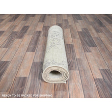 Load image into Gallery viewer, 2&#39;6&quot;x7&#39;6&quot; Snow White, Hand Knotted, Cropped Thin, All Natural Wool, Even Wear And Distressed Look, No Holes Fragment, White Wash, Sides And Ends Secured Professionally, Vintage Persian Tabriz, Runner Oriental Rug Sh224 FWR1344