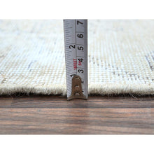 Load image into Gallery viewer, 2&#39;6&quot;x7&#39;6&quot; Snow White, Hand Knotted, Cropped Thin, All Natural Wool, Even Wear And Distressed Look, No Holes Fragment, White Wash, Sides And Ends Secured Professionally, Vintage Persian Tabriz, Runner Oriental Rug Sh224 FWR1344