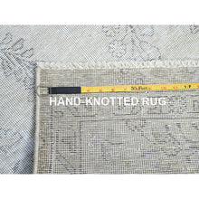 Load image into Gallery viewer, 2&#39;6&quot;x7&#39;6&quot; Snow White, Hand Knotted, Cropped Thin, All Natural Wool, Even Wear And Distressed Look, No Holes Fragment, White Wash, Sides And Ends Secured Professionally, Vintage Persian Tabriz, Runner Oriental Rug Sh224 FWR1344