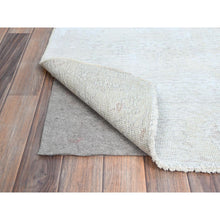 Load image into Gallery viewer, 2&#39;2&quot;x5&#39;10&quot; Alabaster White, Distressed Look With No Holes, Pure Wool, Hand Knotted, Evenly Worn, Sheared Low Fragment, White Washed Persian Tabriz, Sides And Ends Secured Professionally, Vintage Runner Oriental Rug Sh225 FWR1350