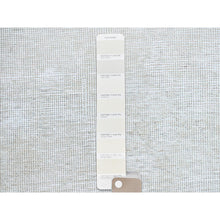 Load image into Gallery viewer, 2&#39;2&quot;x5&#39;10&quot; Alabaster White, Distressed Look With No Holes, Pure Wool, Hand Knotted, Evenly Worn, Sheared Low Fragment, White Washed Persian Tabriz, Sides And Ends Secured Professionally, Vintage Runner Oriental Rug FWR1350