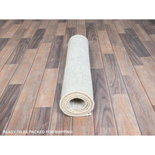 Load image into Gallery viewer, 2&#39;2&quot;x5&#39;10&quot; Alabaster White, Distressed Look With No Holes, Pure Wool, Hand Knotted, Evenly Worn, Sheared Low Fragment, White Washed Persian Tabriz, Sides And Ends Secured Professionally, Vintage Runner Oriental Rug Sh225 FWR1350
