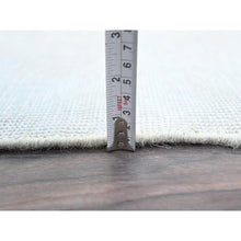 Load image into Gallery viewer, 2&#39;2&quot;x5&#39;10&quot; Alabaster White, Distressed Look With No Holes, Pure Wool, Hand Knotted, Evenly Worn, Sheared Low Fragment, White Washed Persian Tabriz, Sides And Ends Secured Professionally, Vintage Runner Oriental Rug FWR1350