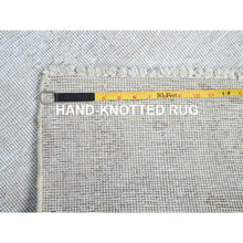 Load image into Gallery viewer, 2&#39;2&quot;x5&#39;10&quot; Alabaster White, Distressed Look With No Holes, Pure Wool, Hand Knotted, Evenly Worn, Sheared Low Fragment, White Washed Persian Tabriz, Sides And Ends Secured Professionally, Vintage Runner Oriental Rug Sh225 FWR1350