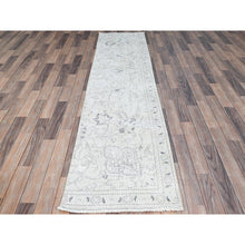 Load image into Gallery viewer, 2&#39;2&quot;x9&#39; Link White, Fragment, Even Wear With Distressed Look, Hand Knotted, Cropped Thin, White Wash, Vintage Persian Tabriz, Sides And Ends Secured Professionally, Runner Oriental Rug FWR1356
