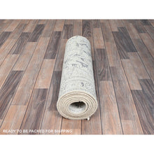 Load image into Gallery viewer, 2&#39;2&quot;x9&#39; Link White, Fragment, Even Wear With Distressed Look, Hand Knotted, Cropped Thin, White Wash, Vintage Persian Tabriz, Sides And Ends Secured Professionally, Runner Oriental Rug FWR1356