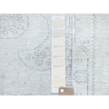 Load image into Gallery viewer, 2&#39;2&quot;x5&#39;10&quot; Smoke White, Fagment, Cropped Thin, Hand Knotted, Ends And Sides Secured Professionally, Evenly Worn With No Holes, White Washed, All Natural Wool, Vintage Persian Tabriz, Runner Oriental Rug FWR1368