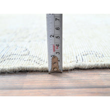 Load image into Gallery viewer, 2&#39;5&quot;x7&#39;6&quot; Alabaster White, Pure Wool With Worn Out And Distressed Look, Hand Knotted Vintage Persian Tabriz, Cropped Thin, No Holes, White Wash, Runner Oriental Rug Sh230 FWR1380