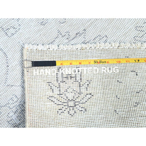 2'2"x5'10" Old Wood White, Hand Knotted, Soft And Velvety Wool Fragment, Evenly Worn And Distressed, Hand Knotted, Cropped Thin, White Washed Vintage Persian Tabriz, Runner Oriental Rug Sh231 FWR1386