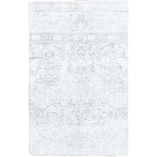 Load image into Gallery viewer, 3&#39;1&quot;x5&#39;2&quot; Papyrus White, Nomad Creation and Rural Heritage, All Natural Wool, Evenly Worn, Distressed, Ends And Sides Secured, Hand Knotted, Sheared Low, Great Condition, Persian Vintage Oriental Rug Sh238 FWR1428