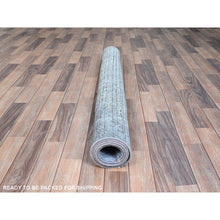 Load image into Gallery viewer, 4&#39;4&quot;x6&#39;3&quot; Pacific Coast Blue, Worn Down Vintage Persian, Sides and Ends Professionally Secured and Cleaned, Distressed, Sheared Low, Hand Knotted, 100% Wool, Oriental Rug FWR1434