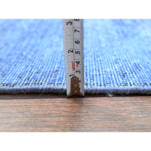 Load image into Gallery viewer, 4&#39;4&quot;x6&#39;3&quot; Pacific Coast Blue, Worn Down Vintage Persian, Sides and Ends Professionally Secured and Cleaned, Distressed, Sheared Low, Hand Knotted, 100% Wool, Oriental Rug FWR1434