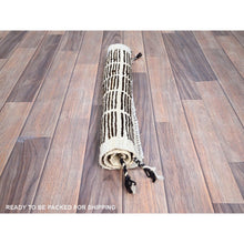 Load image into Gallery viewer, 1&#39;8&quot;x2&#39; Chocolate Brown, Natural Undyed Wool, Moroccan Weave, Grid Design Sample, Hand Knotted, Oriental Rug FWR1470