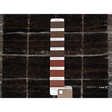 Load image into Gallery viewer, 1&#39;8&quot;x2&#39; Chocolate Brown, Moroccan Weave, Grid Design Sample, Natural Undyed Wool, Hand Knotted, Oriental Rug FWR1476