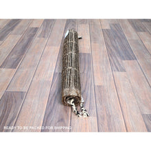 Load image into Gallery viewer, 1&#39;8&quot;x2&#39; Chocolate Brown, Moroccan Weave, Grid Design Sample, Natural Undyed Wool, Hand Knotted, Oriental Rug FWR1476