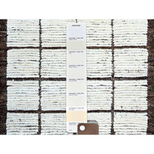 Load image into Gallery viewer, 1&#39;8&quot;x2&#39; Daisy White, Natural Undyed Wool, Moroccan Weave, Grid Design Sample, Hand Knotted, Oriental Rug FWR1482