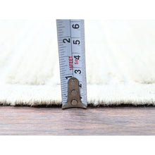 Load image into Gallery viewer, 1&#39;8&quot;x2&#39; Bone White, Natural Undyed Wool, Moroccan Weave, Grid Design Sample, Hand Knotted, Oriental Rug FWR1488