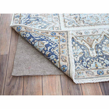 Load image into Gallery viewer, 7&#39;2&quot;x10&#39;1&quot; Misty Blue, Vintage Persian Kerman, Sheared Thin, Dense Weave, Nicely Done Patches, 100% Wool, Hand Knotted Oriental Rug FWR1500
