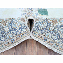 Load image into Gallery viewer, 7&#39;2&quot;x10&#39;1&quot; Misty Blue, Vintage Persian Kerman, Sheared Thin, Dense Weave, Nicely Done Patches, 100% Wool, Hand Knotted Oriental Rug FWR1500