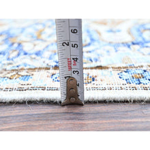 Load image into Gallery viewer, 7&#39;2&quot;x10&#39;1&quot; Misty Blue, Vintage Persian Kerman, Sheared Thin, Dense Weave, Nicely Done Patches, 100% Wool, Hand Knotted Oriental Rug FWR1500