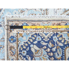 Load image into Gallery viewer, 7&#39;2&quot;x10&#39;1&quot; Misty Blue, Vintage Persian Kerman, Sheared Thin, Dense Weave, Nicely Done Patches, 100% Wool, Hand Knotted Oriental Rug FWR1500