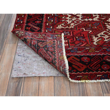 Load image into Gallery viewer, 9&#39;7&quot;x12&#39;2&quot; Scarlet Red, Vintage Persian Heriz With Geometric Medallion Design, 100% Wool, Hand Knotted, Even Wear, Sheared Low, Good Condition, Sides And Ends Professionally Secured, Oriental Rug FWR1536