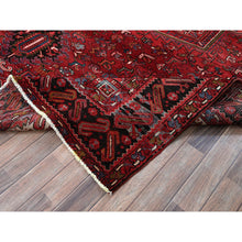 Load image into Gallery viewer, 9&#39;7&quot;x12&#39;2&quot; Scarlet Red, Vintage Persian Heriz With Geometric Medallion Design, 100% Wool, Hand Knotted, Even Wear, Sheared Low, Good Condition, Sides And Ends Professionally Secured, Oriental Rug FWR1536