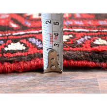 Load image into Gallery viewer, 7&#39;7&quot;x10&#39;9&quot; Carmine Red, Vintage Persian Heriz With Geometric Medallion Design, Worn And Distressed, 100% Wool, Hand Knotted, Cropped Thin, Clean, Sides And Ends Professionally Secured, Oriental Rug FWR1542