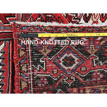 Load image into Gallery viewer, 7&#39;7&quot;x10&#39;9&quot; Carmine Red, Vintage Persian Heriz With Geometric Medallion Design, Worn And Distressed, 100% Wool, Hand Knotted, Cropped Thin, Clean, Sides And Ends Professionally Secured, Oriental Rug FWR1542