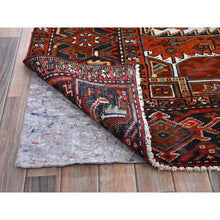 Load image into Gallery viewer, 10&#39;x12&#39; Burnt Orange, Vintage Persian Heriz With Geometric Medallion Design, Hand Knotted, Pure Wool, Even Wear, Sheared Low, Good Condition, Sides And Ends Professionally Secured, Oriental Rug FWR1578