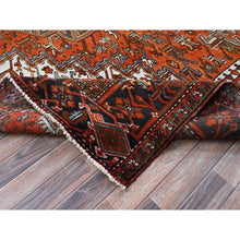 Load image into Gallery viewer, 10&#39;x12&#39; Burnt Orange, Vintage Persian Heriz With Geometric Medallion Design, Hand Knotted, Pure Wool, Even Wear, Sheared Low, Good Condition, Sides And Ends Professionally Secured, Oriental Rug FWR1578