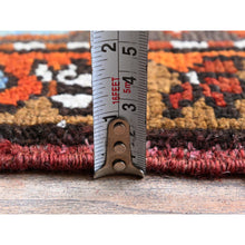 Load image into Gallery viewer, 10&#39;x12&#39; Burnt Orange, Vintage Persian Heriz With Geometric Medallion Design, Hand Knotted, Pure Wool, Even Wear, Sheared Low, Good Condition, Sides And Ends Professionally Secured, Oriental Rug FWR1578