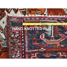Load image into Gallery viewer, 10&#39;x12&#39; Burnt Orange, Vintage Persian Heriz With Geometric Medallion Design, Hand Knotted, Pure Wool, Even Wear, Sheared Low, Good Condition, Sides And Ends Professionally Secured, Oriental Rug FWR1578