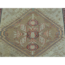 Load image into Gallery viewer, 3&#39;1&quot;x14&#39;3&quot; Green Camel Hair Xl Runner Antique Persian Serab Mint Condition Pure Wool Rug FWR158544