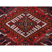 Load image into Gallery viewer, 7&#39;9&quot;x10&#39;4&quot; Ajax Red, Vintage Persian Heriz With Geometric Medallion Design, Animal Figurines, 100% Wool, Hand Knotted, Shaved Down, Even Wear, Good Condition, Sides And Ends Professionally Secured, Oriental Rug FWR1590