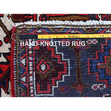 Load image into Gallery viewer, 7&#39;9&quot;x10&#39;4&quot; Ajax Red, Vintage Persian Heriz With Geometric Medallion Design, Animal Figurines, 100% Wool, Hand Knotted, Shaved Down, Even Wear, Good Condition, Sides And Ends Professionally Secured, Oriental Rug FWR1590