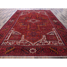 Load image into Gallery viewer, 9&#39;8&quot;x12&#39; Auburn Red, Vintage Persian Heriz With Geometric Medallion Design, Evenly Worn, 100% Wool, Hand Knotted, Cropped Thin, Good Condition, Sides And Ends Professionally Secured, Oriental Rug FWR1596