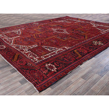Load image into Gallery viewer, 9&#39;8&quot;x12&#39; Auburn Red, Vintage Persian Heriz With Geometric Medallion Design, Evenly Worn, 100% Wool, Hand Knotted, Cropped Thin, Good Condition, Sides And Ends Professionally Secured, Oriental Rug FWR1596